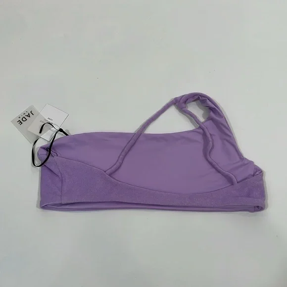 NWT JADE Swim Bikini Top Apex One Shoulder In Lilac Terry Size L - Picture 7 of 11